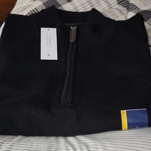 George Men's Black Zip-Up Sweater